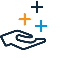 Icon of a hand with plus signs representing key benefits of MCP Server