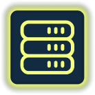 Icon illustrating deployment flexibility across on-premise, cloud, or hybrid environments