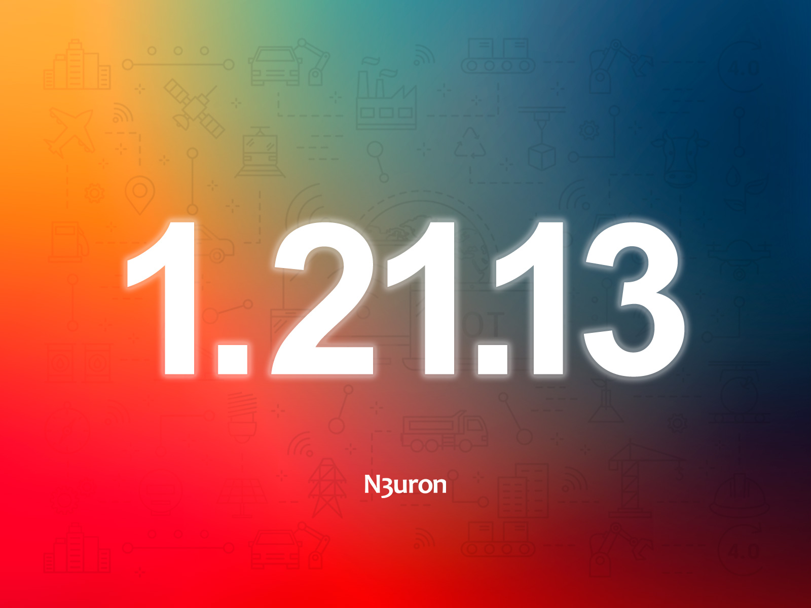 v.1.21.13-product-update-n3uron Version 1.21.13 product update announcement by N3uron with a colorful gradient background.