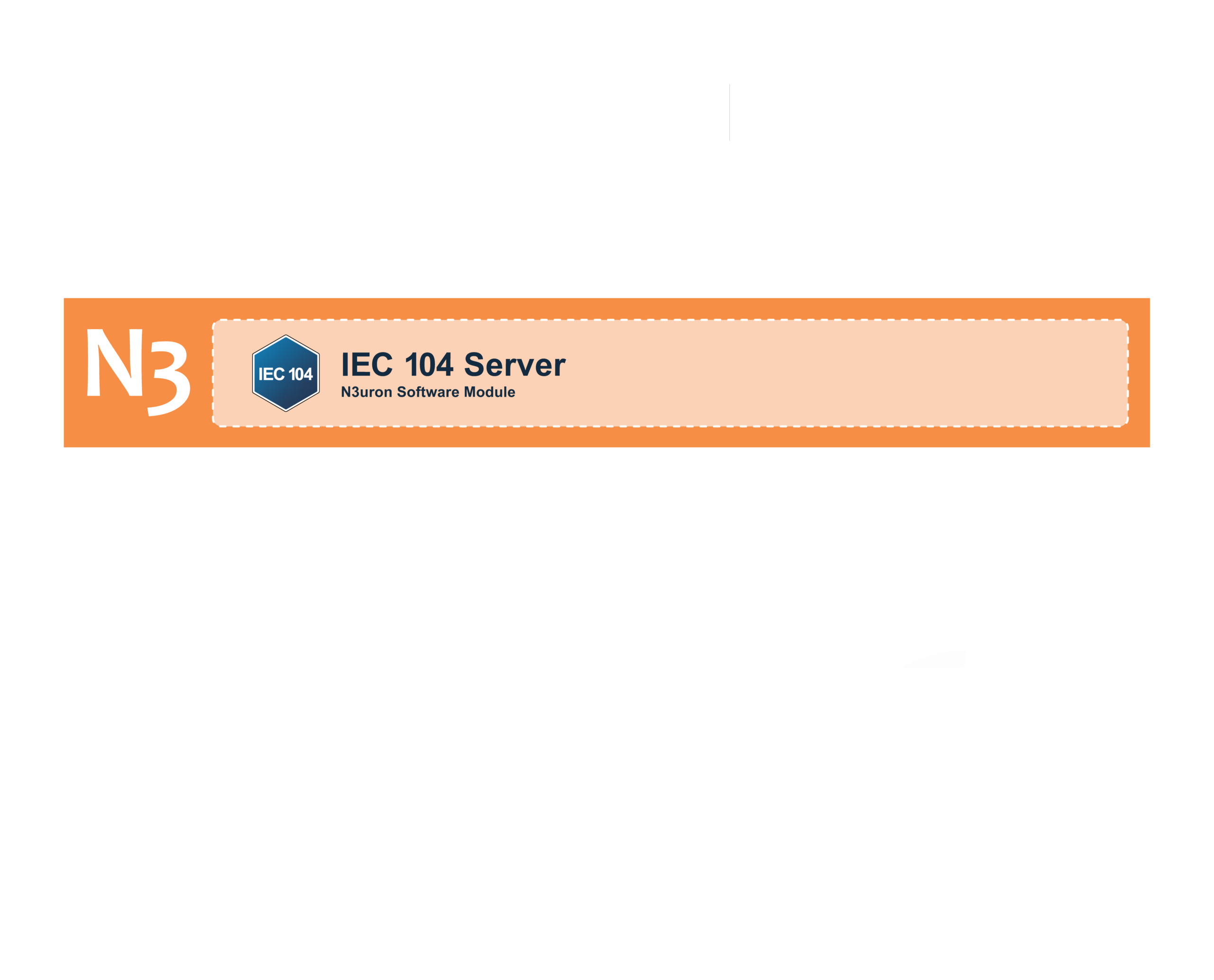 N3uron IEC 104 Server Module Unified Data Architecture N3uron IEC 104 Server Module architecture showing the flow from operational data acquisition to third-party applications through a unified hub.