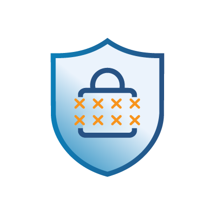 Shield and lock icon representing N3uron built-in data encryption with TLS for secure industrial communications