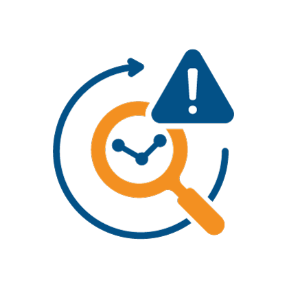 Circular search icon representing N3uron audit trail and system logging