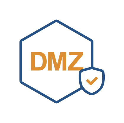 Hexagonal DMZ icon representing N3uron secure network zone segmentation