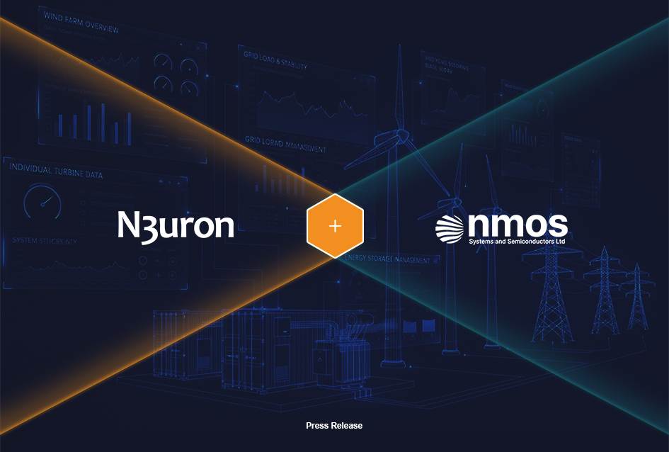 Graphic showing the N3uron and NMOS logos representing their strategic partnership as an Authorized India Distributor of the N3uron Industrial Edge Platform.